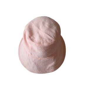 Shade & Shore Pink Terry Cloth Bucket Hat Adjustable Beach Sun Hat‎ NWT